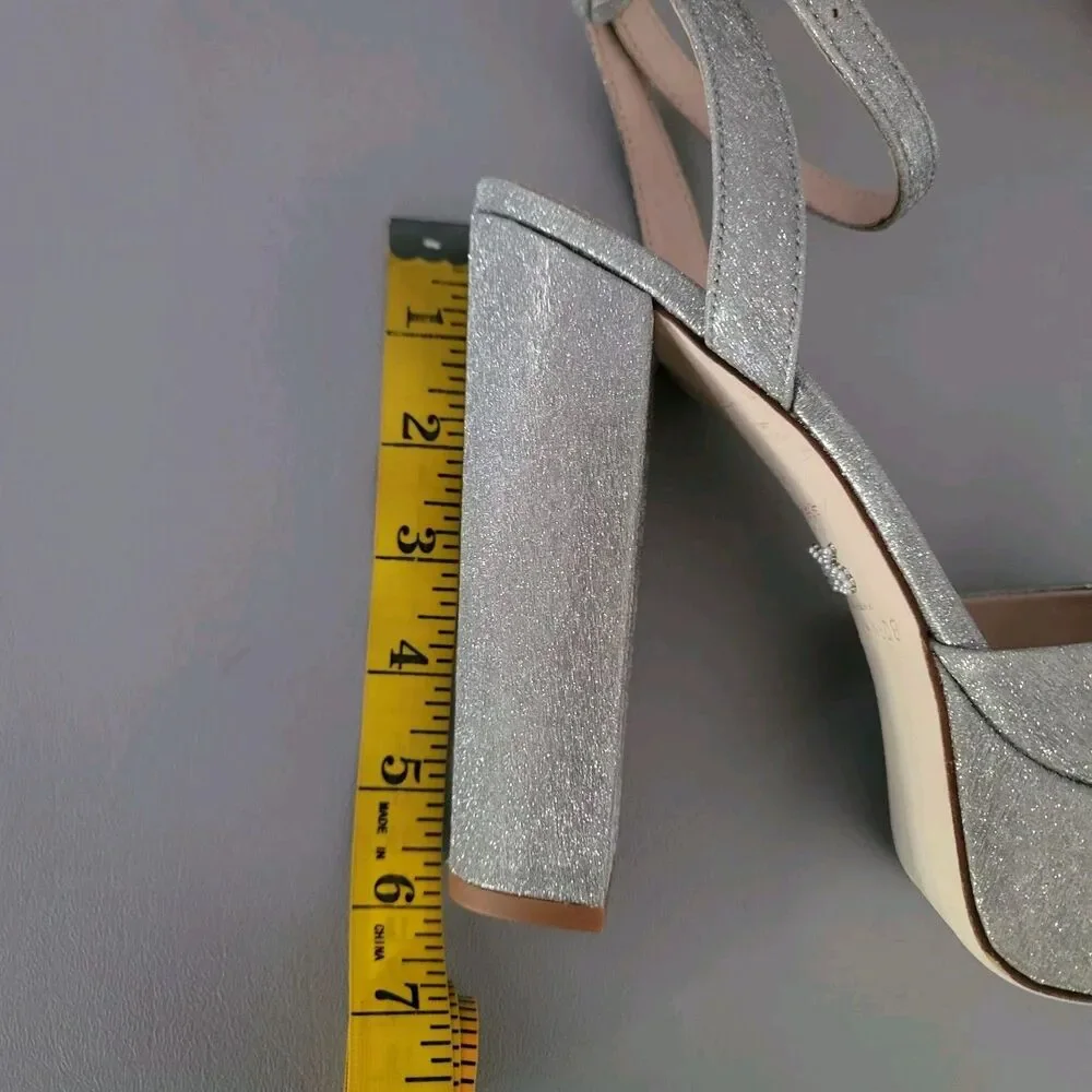 Born on Fifth x Antonio Melani  Metallic Glitter Closed Toe Platform Pumps 9.5M